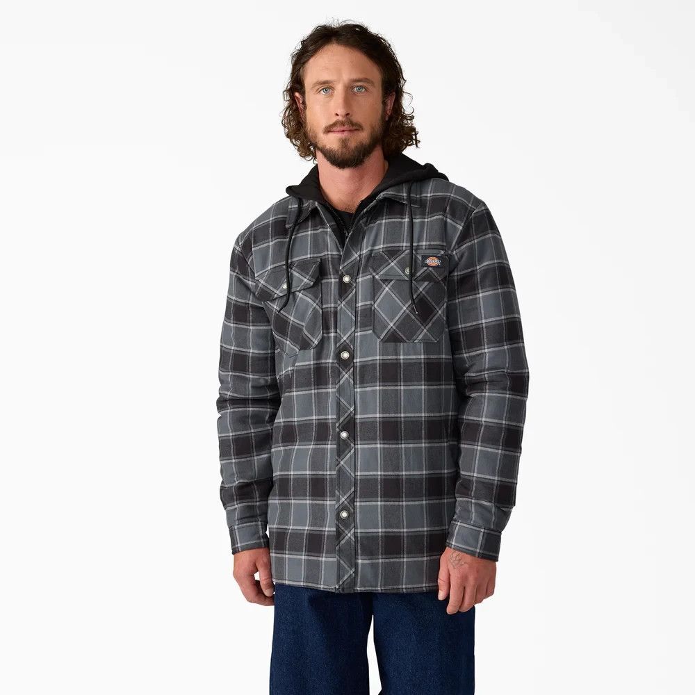 Dickies Water replellent flannel hooded shirt Jacket NWT -XL